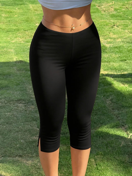 Womens Slim-Fit Cropped Sports Pants