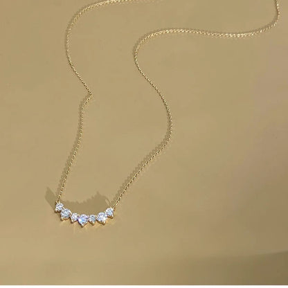 925 Sterling Silver Smile Necklace 18K Gold Plated Zircon Pendant