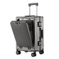 Front Opening Aluminum Frame Luggage Case with USB Charging
