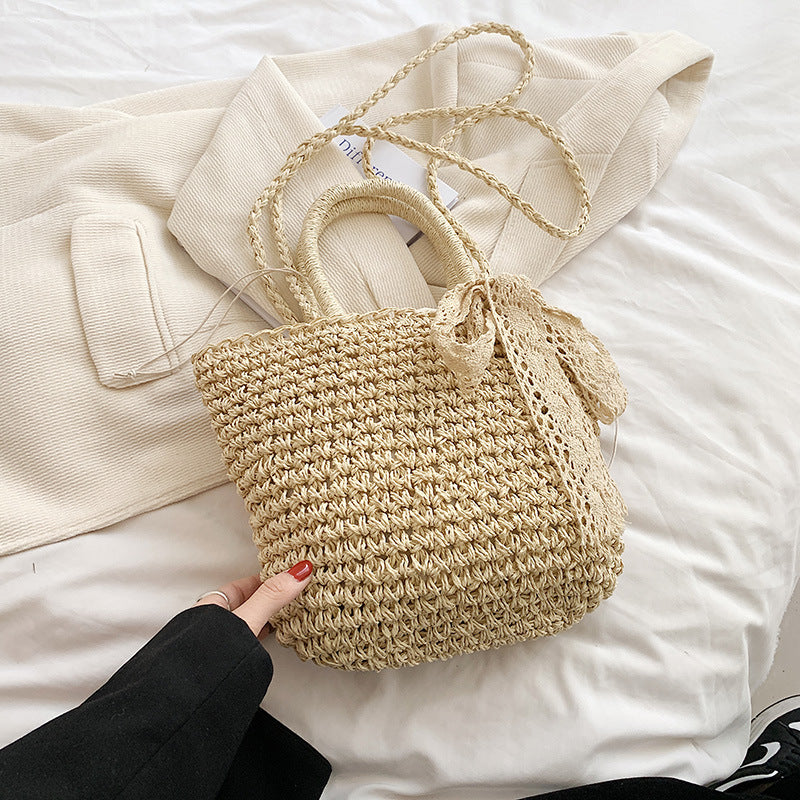Straw Woven Crossbody Beach Bag