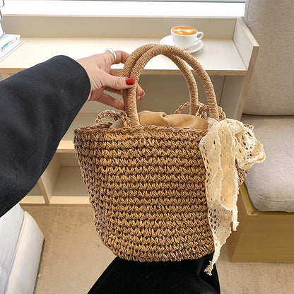 Straw Woven Crossbody Beach Bag