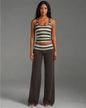 Sleeveless Striped Top and Loose Pants Set