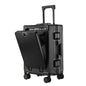 Front Opening Aluminum Frame Luggage Case with USB Charging