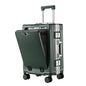 Front Opening Aluminum Frame Luggage Case with USB Charging
