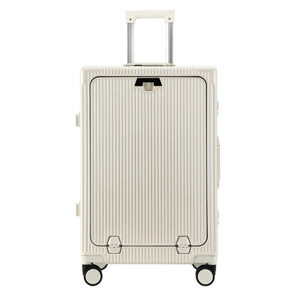 Front Opening Aluminum Frame Luggage Case with USB Charging